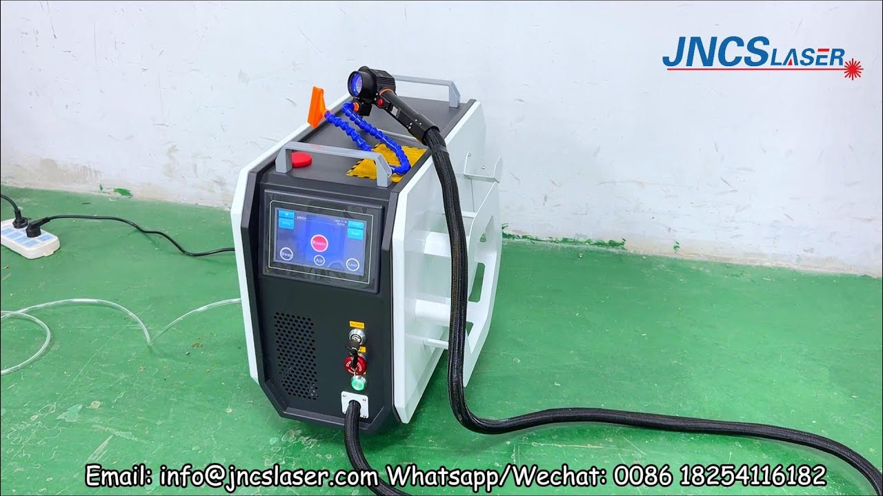 how to use small 200w 300w pulsed fiber laser cleaning machine rust paint oil cleaning