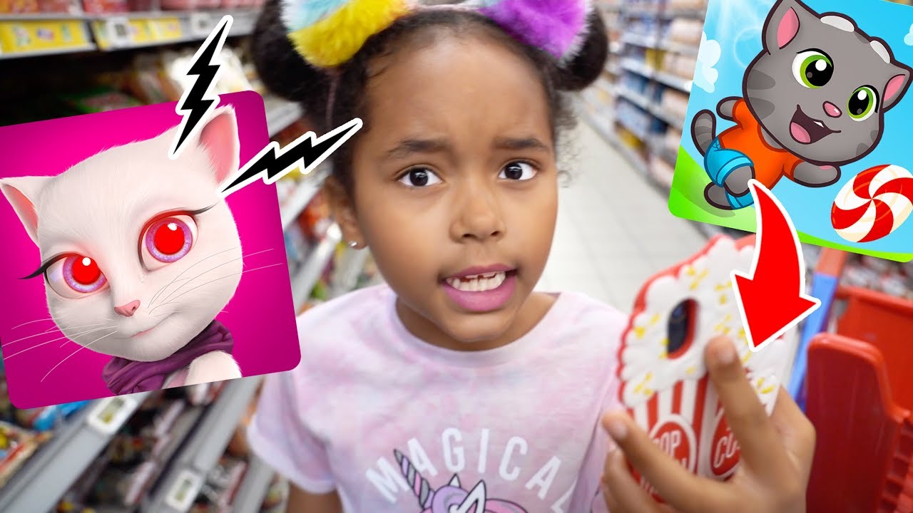 Ne PAS jouer avec Talking ANGELA sur TOM CANDY RUN, CHANTAGE aux BONBONS !!