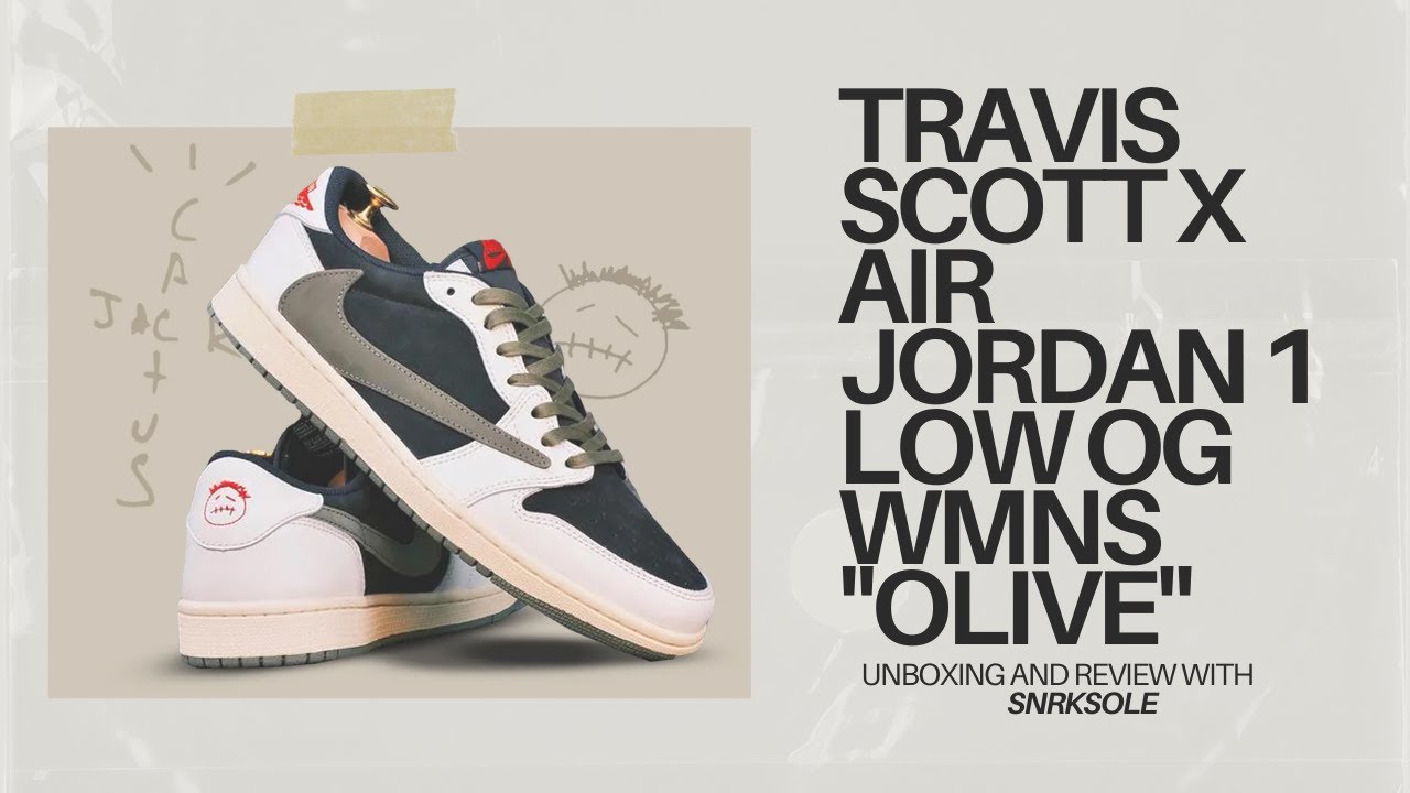 Travis Scott x Air Jordan 1 Low OG WMNS "Olive" UA Unboxing | Firesnkr_Official