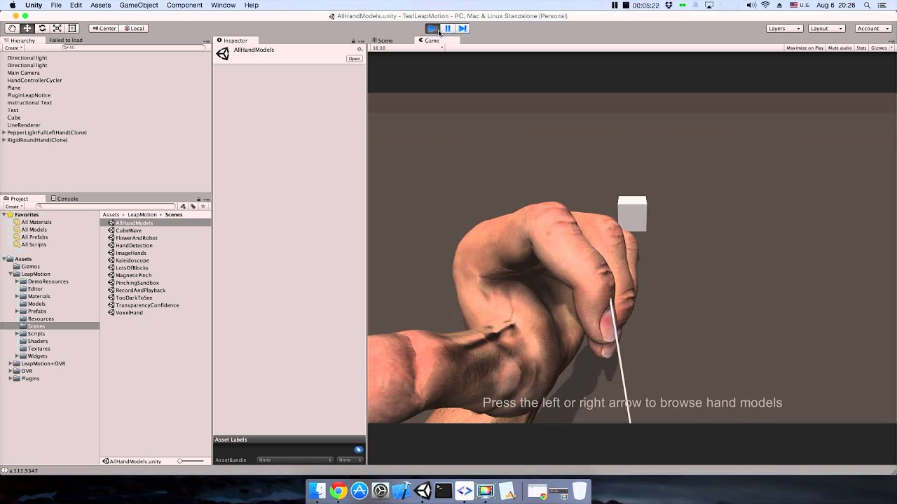 Unity3D + Leap Motion: Мини обзор