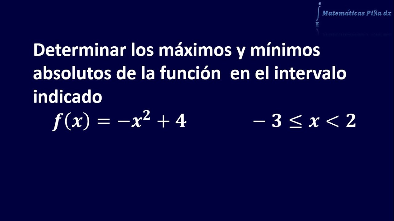 Máximos y mínimos absolutos de una función en un intervalo cerrado