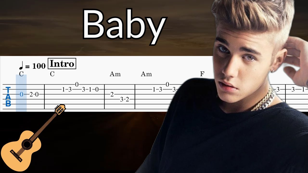 Baby (Justin Bieber)  - Guitar Solo Tab Easy