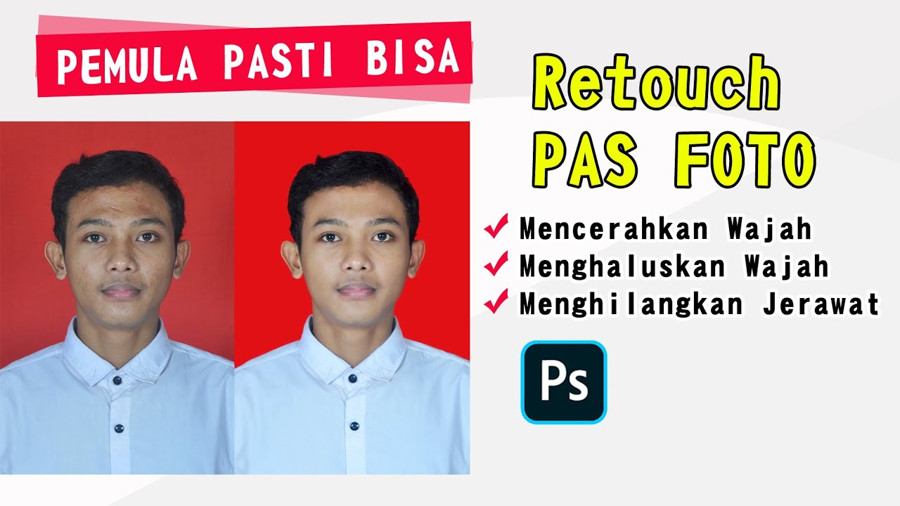 Cara Edit Mencerahkan & Menghaluskan Wajah serta Menghilangkan Jerawat pada pas foto | photoshop