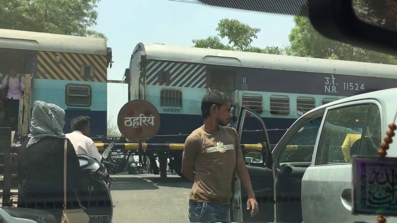 Aligarh Bareilly passenger train crossing