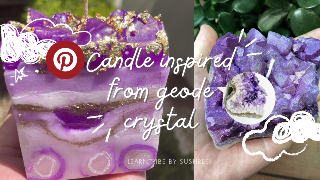 Pinterest inspired Geode candle | Tutorial by Learntribe | Geode stones
