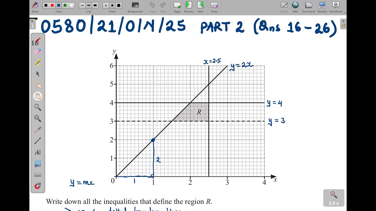 0580/21/O/N/25 -- IGCSE EXTENDED MATHEMATICS PAPER 21 OCT/NOV 2025 PART 2 (Qns 16 - 26)