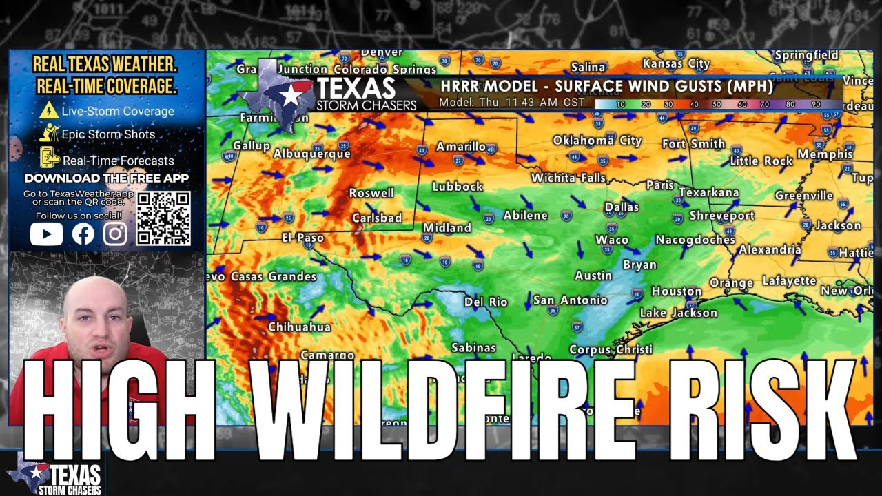 Texas Fire Weather Update: Lavender & 8 Ball Fire + Cold Front Ahead