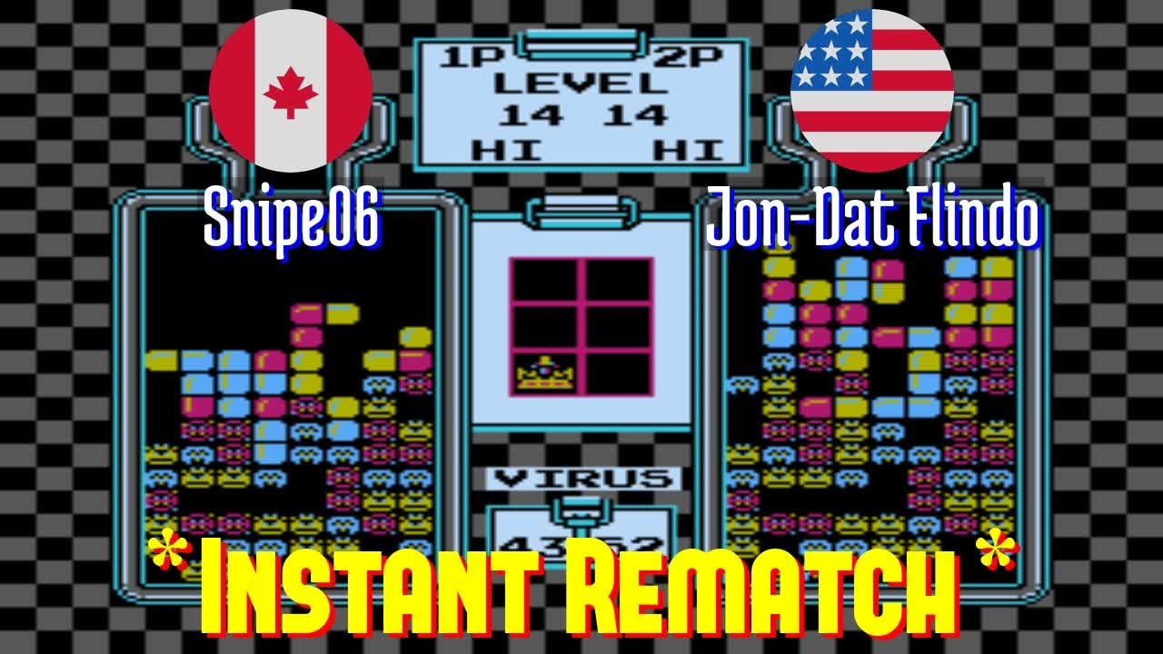 FT2 @nes_drmario: Snipe06 (CA) vs Jon-Dat Flindo (US) [Dr. Mario NES Fightcade] Feb 8