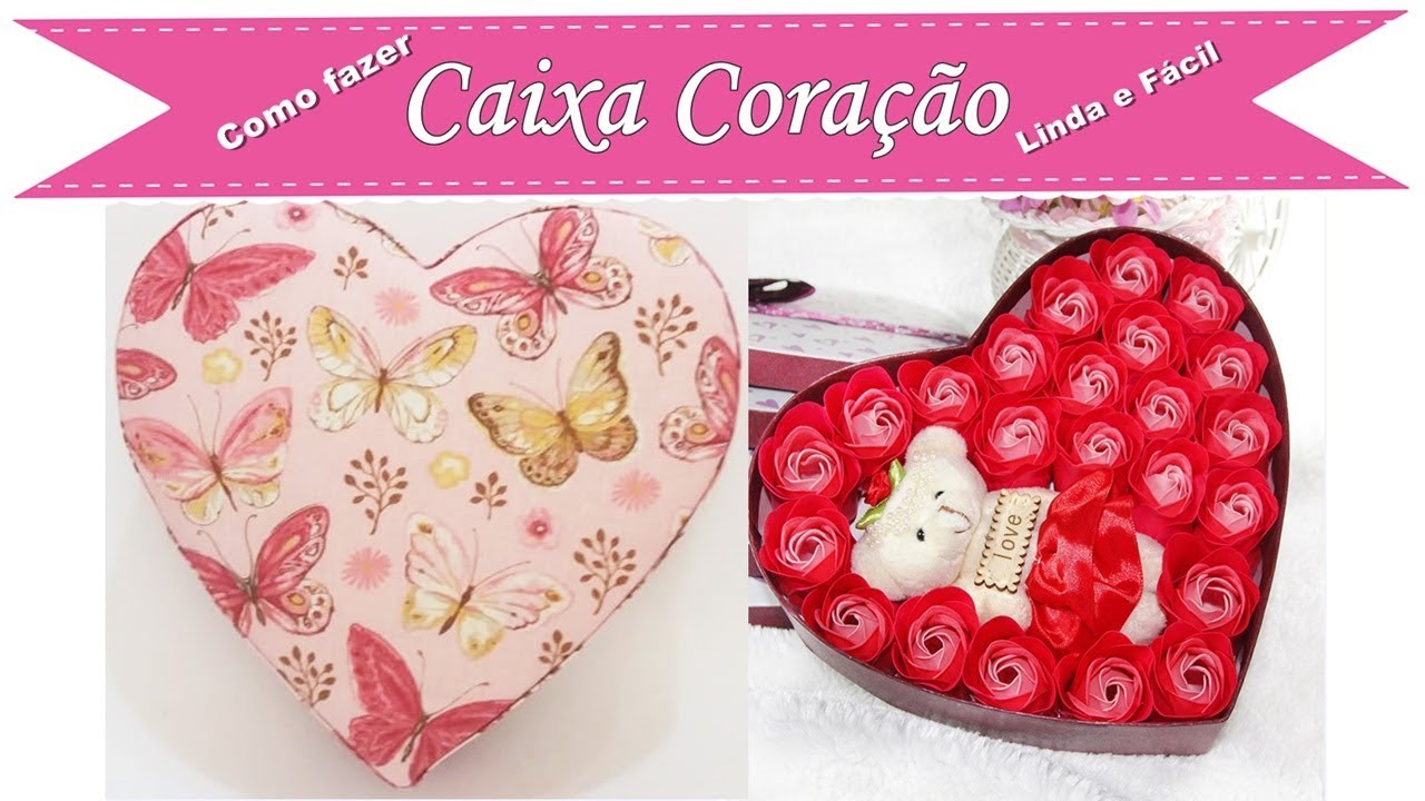 Caixa Coração ❤️em Cartonagem Fácil e linda