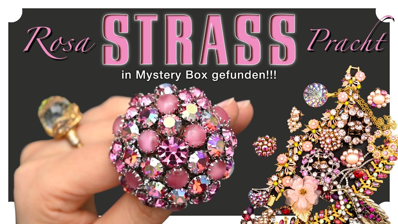 Rosa Vintage Strass Schmuck von Vintage Designer Marken aus den 50s und 60s gefunden
