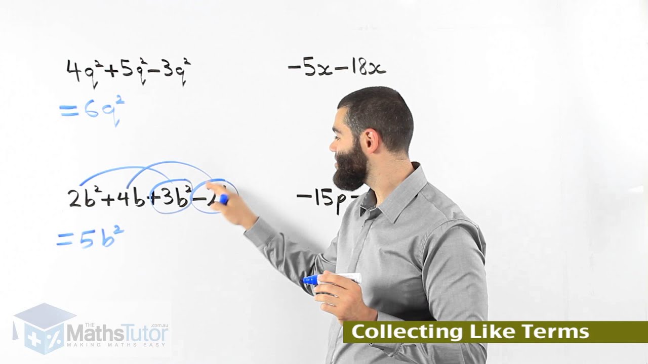 Australia's Maths Online - Addition & Subtraction of Algebraic Expressions Part 2)