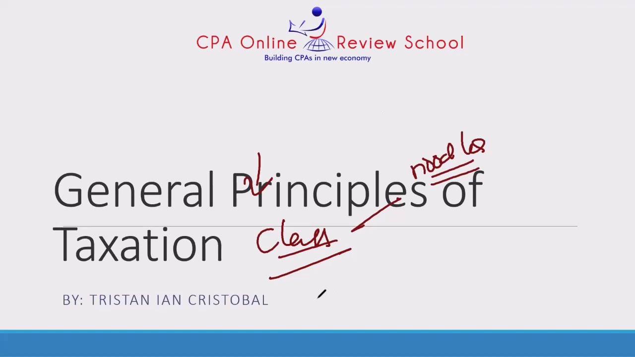 FREE Class on Taxation: Basic Principles of Taxation