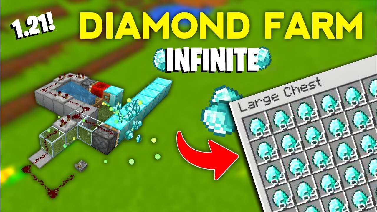 INFINITE Diamond Farm in Minecraft Bedrock 1.21! (glitch)