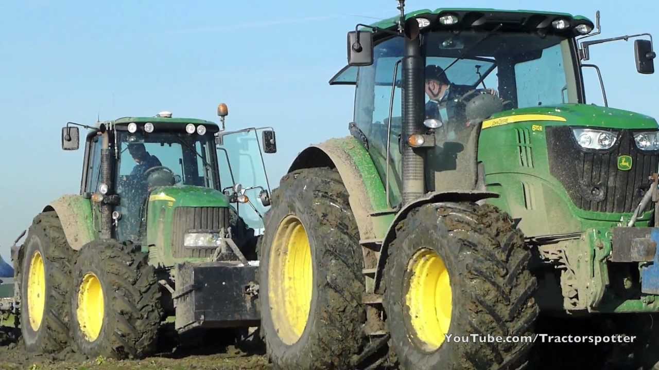 Ploegen On-land Ploughing Pflügen John Deere 7530 & 6170R + Lemken Juwel 8 on-land plough