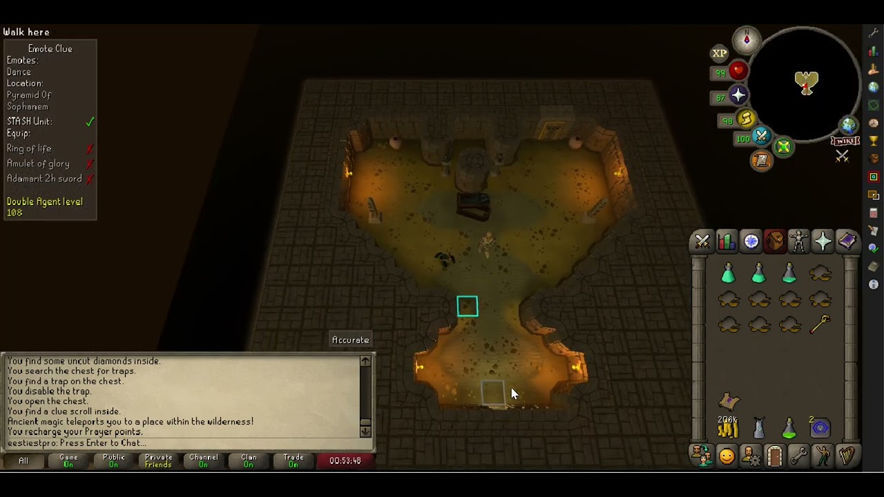 Clue scroll (hard) - Dance at the cat-doored pyramid in Sophanem, osrs