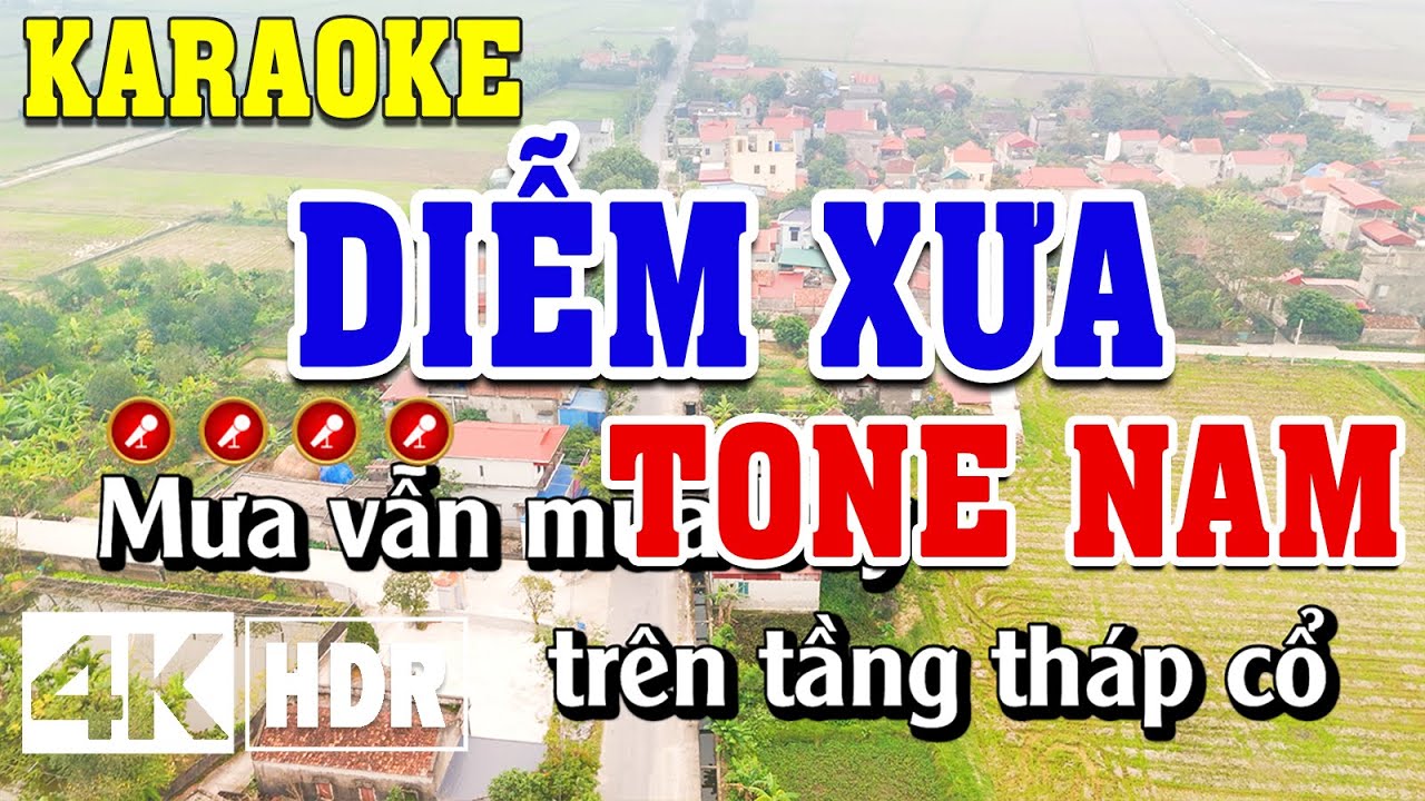 Diễm Xưa Karaoke Tone Nam Beat Chuẩn | Đình Long Karaoke