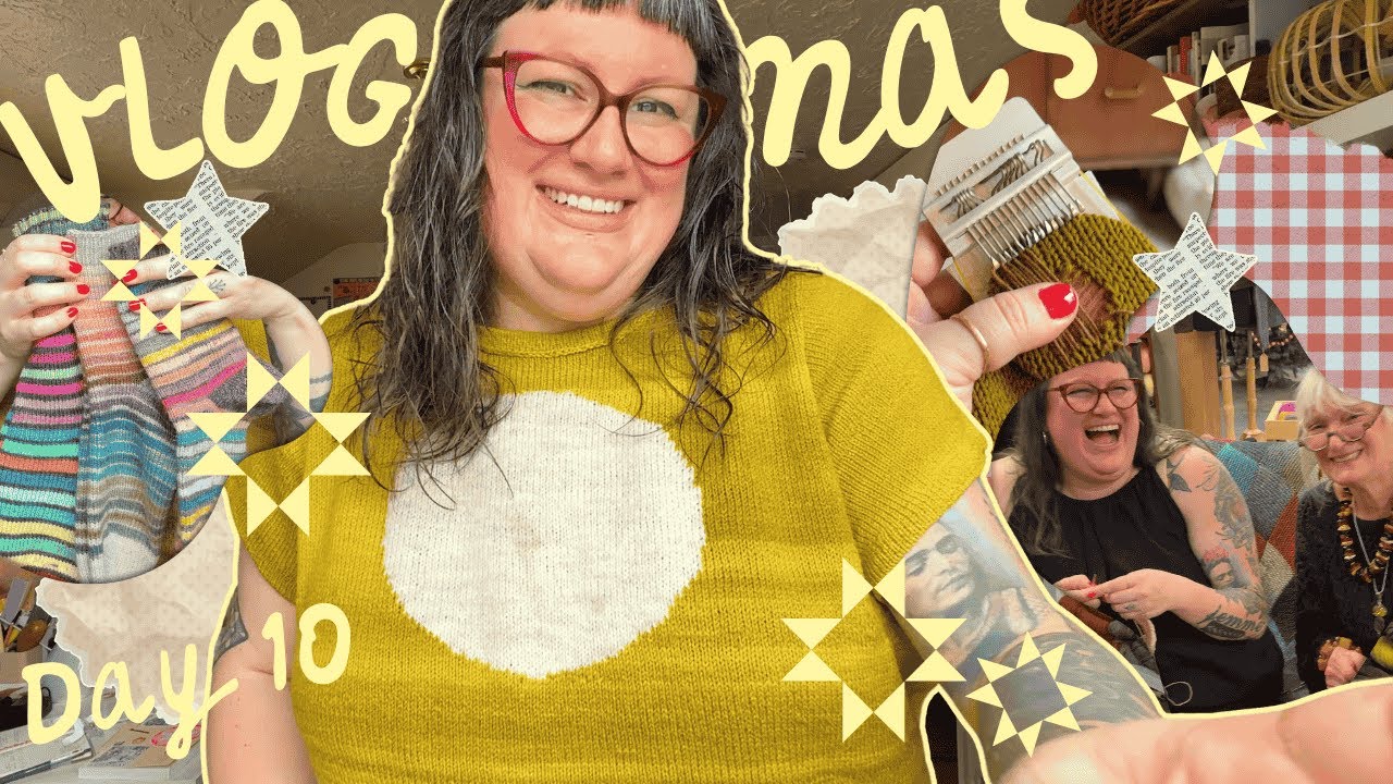 Knitting Vlogmas 2025 ✨ Day 10: Mending A Sweater & Knit Night ✨ Cozy Vlog