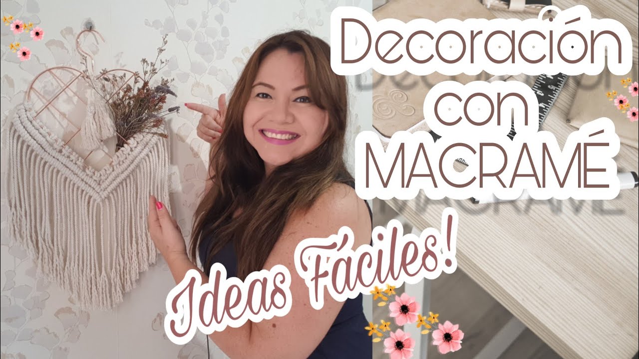 ❤ Tapiz de Macramé en percha con forma de corazón ❤ (SUBTITULADO)