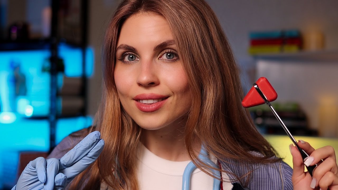 ASMR Medical Student Practices CRANIAL NERVE EXAM On You (You Can Close Your Eyes)