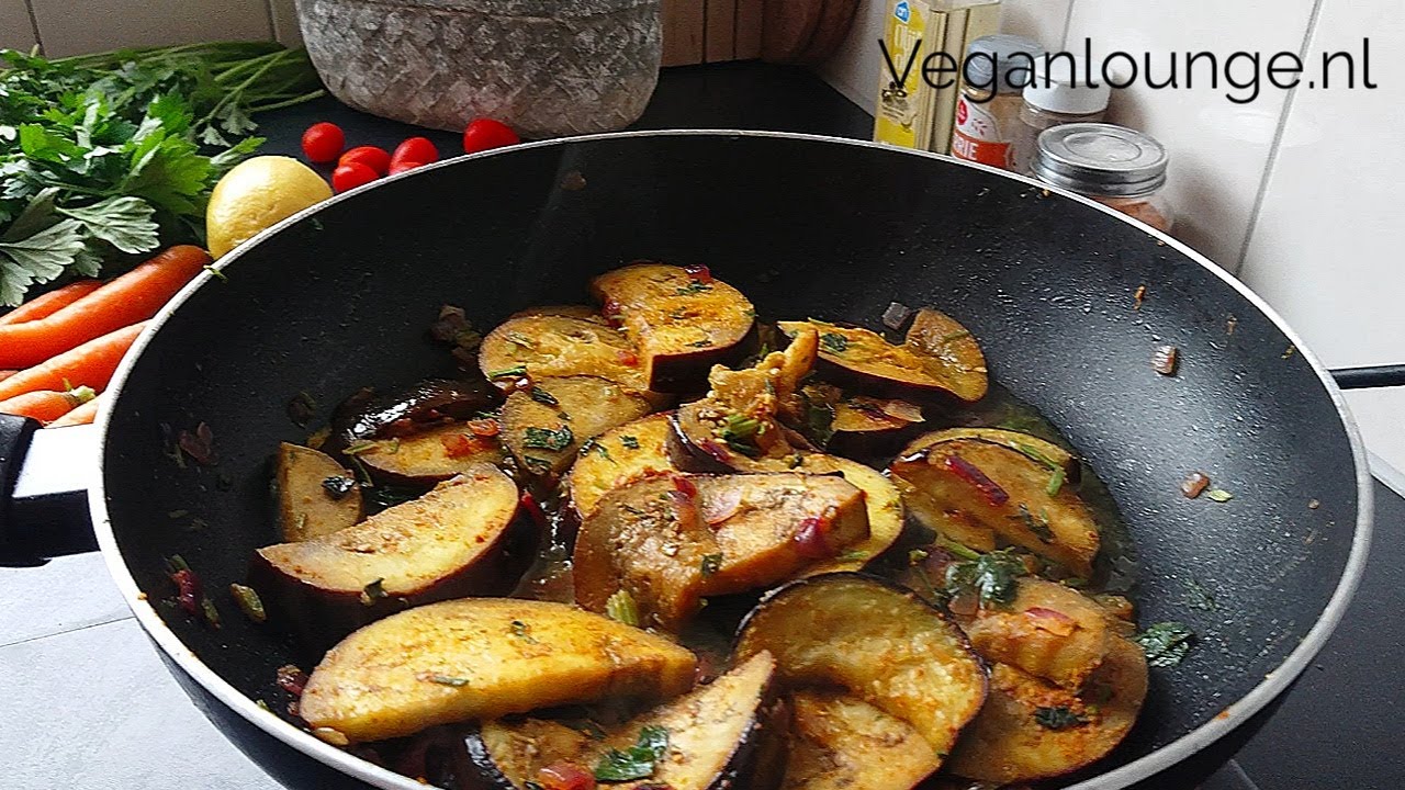 VEGAN AUBERGINE 🍆 ROERBAK MAALTIJD MET GESTOOMDE WORTELS 🥕