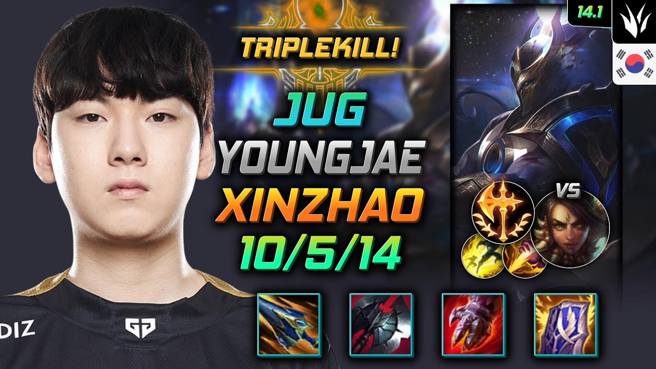 Xin Zhao Jungle Build YoungJae Sundered Sky Conqueror - LOL KR Master Patch 14.1