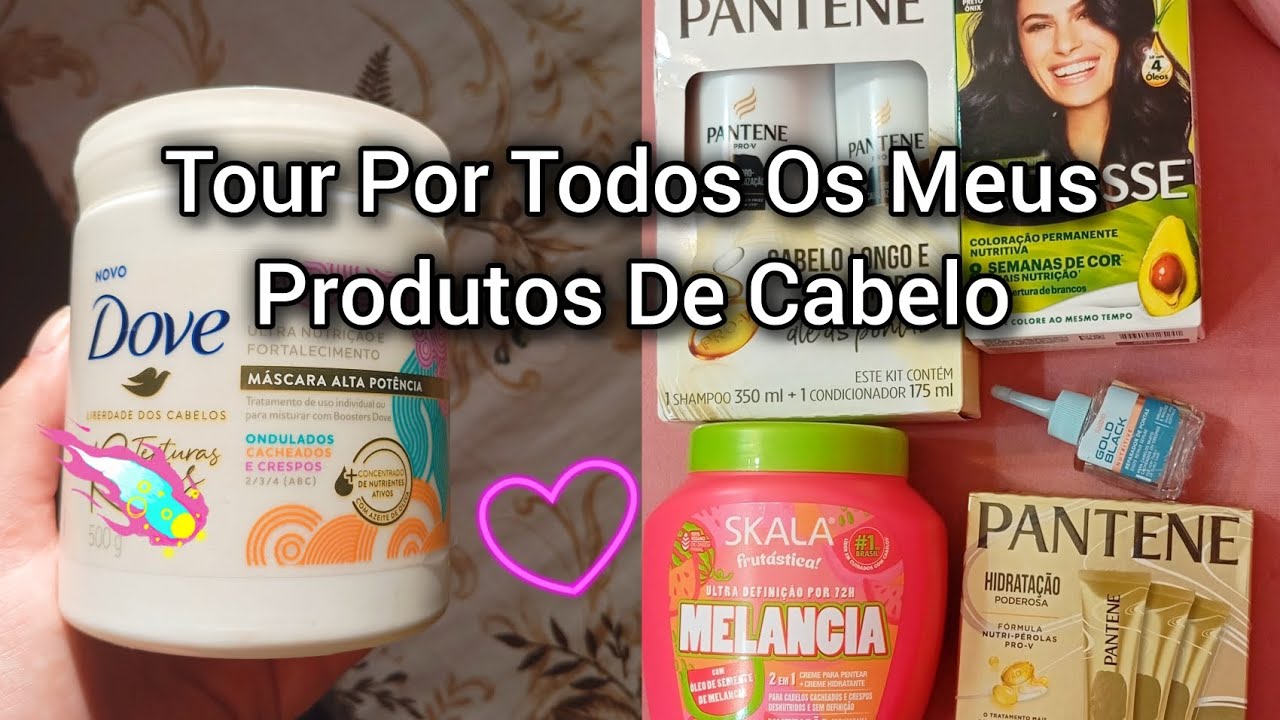 TOUR  POR TODOS OS MEUS PRODUTOS DE CABELO | SHAMPOO, MÁSCARA DE TRATAMENTO, ÓLEO REPARADOR 🤍🧴💜