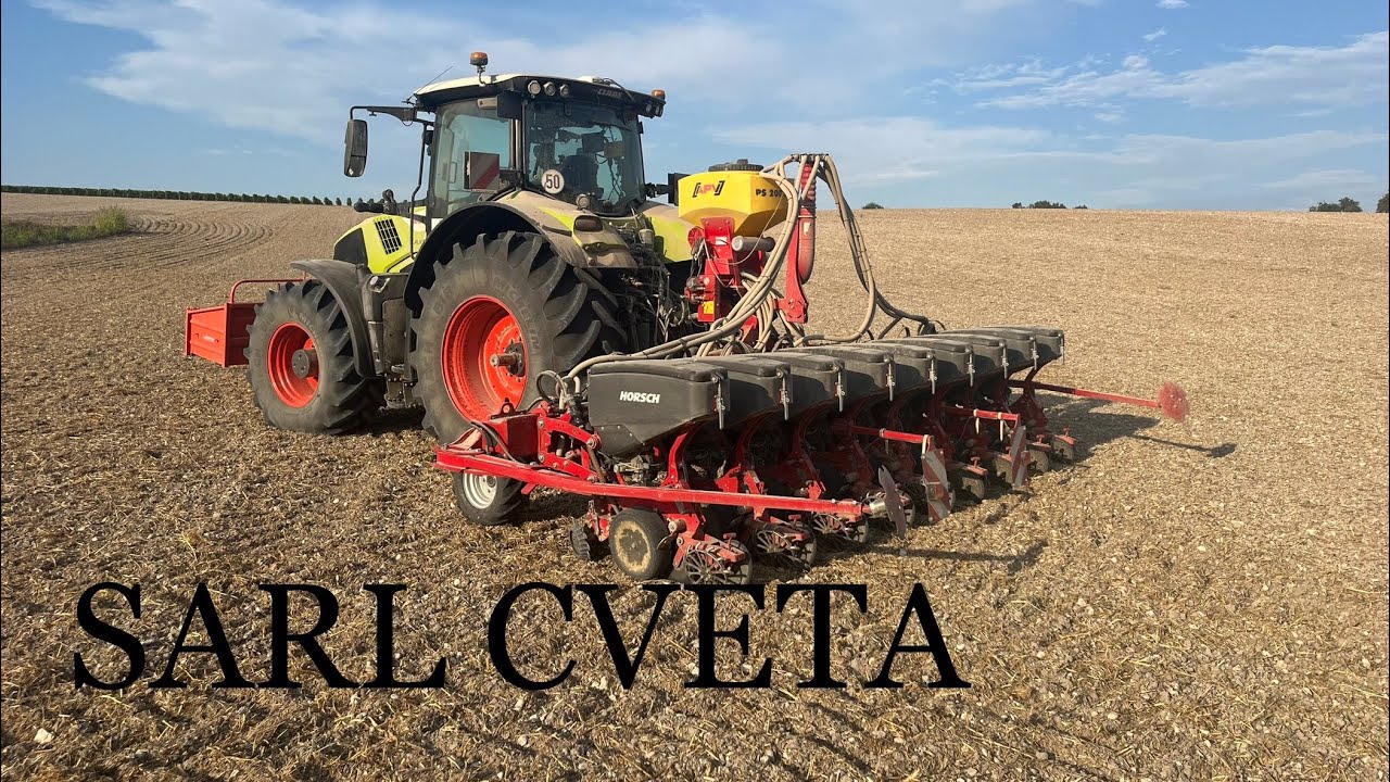 Les semis de colza « la vidéo » place à 3 Claas axion et un claas arion