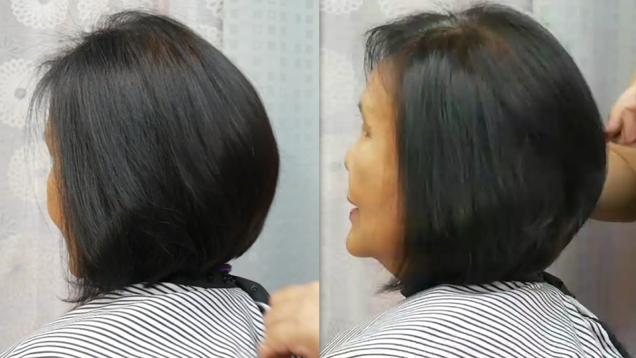 Bob hair cut tutorial ตัดผมบ๊อบ ทุย ทุย จากผมบาง