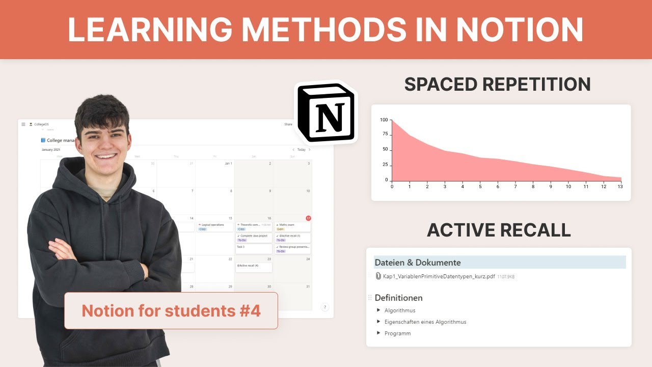 Active recall & spaced repetition in Notion | Notion for students #4
