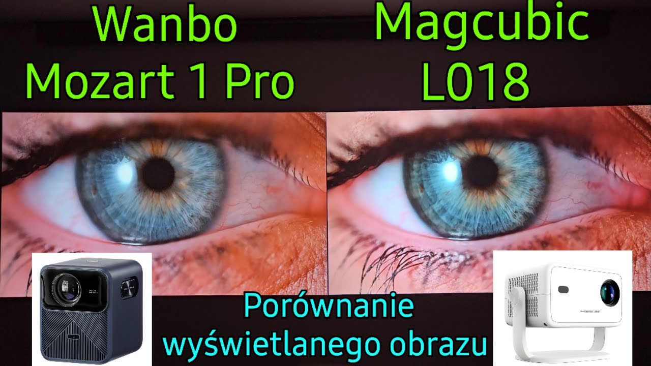 Test projektora Led Lcd Magcubic L018 i Wanbo Mozart 1 Pro por&oacute;wnanie wyświetlanego obrazu
