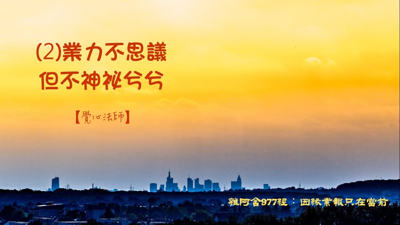 雜阿含977經(1版)4-2.業力不思議但不神祕兮兮[覺心法師](有字幕)