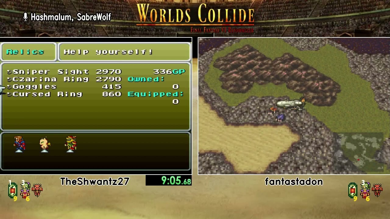 TheShwantz27 vs fantastadon. Final Fantasy 6 Randomizer Weekly Race