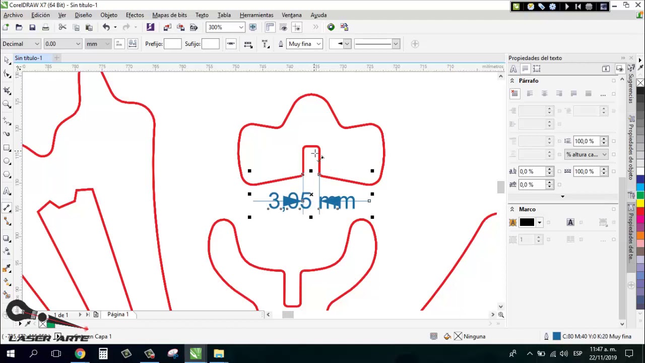 eliminar lineas dobles curvas en corellaser patron curvo