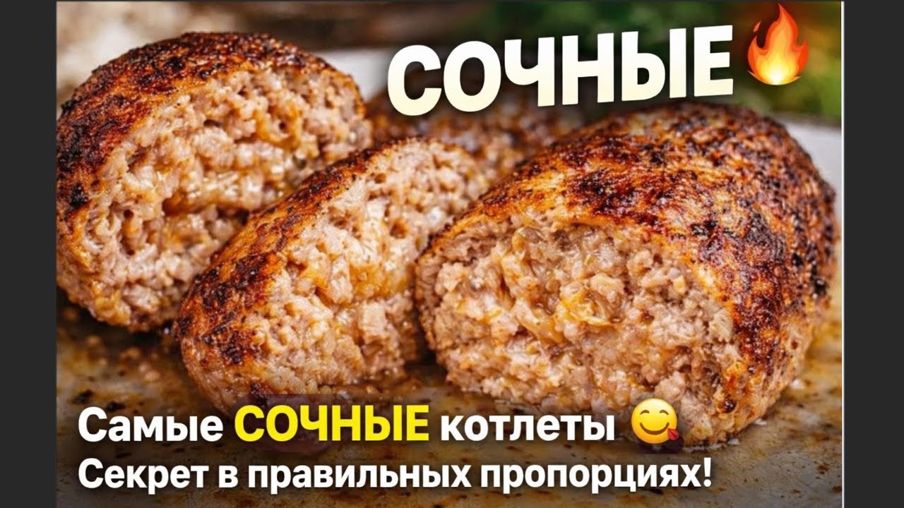 Самые СОЧНЫЕ котлеты 😋 Секрет в правильных пропорциях!