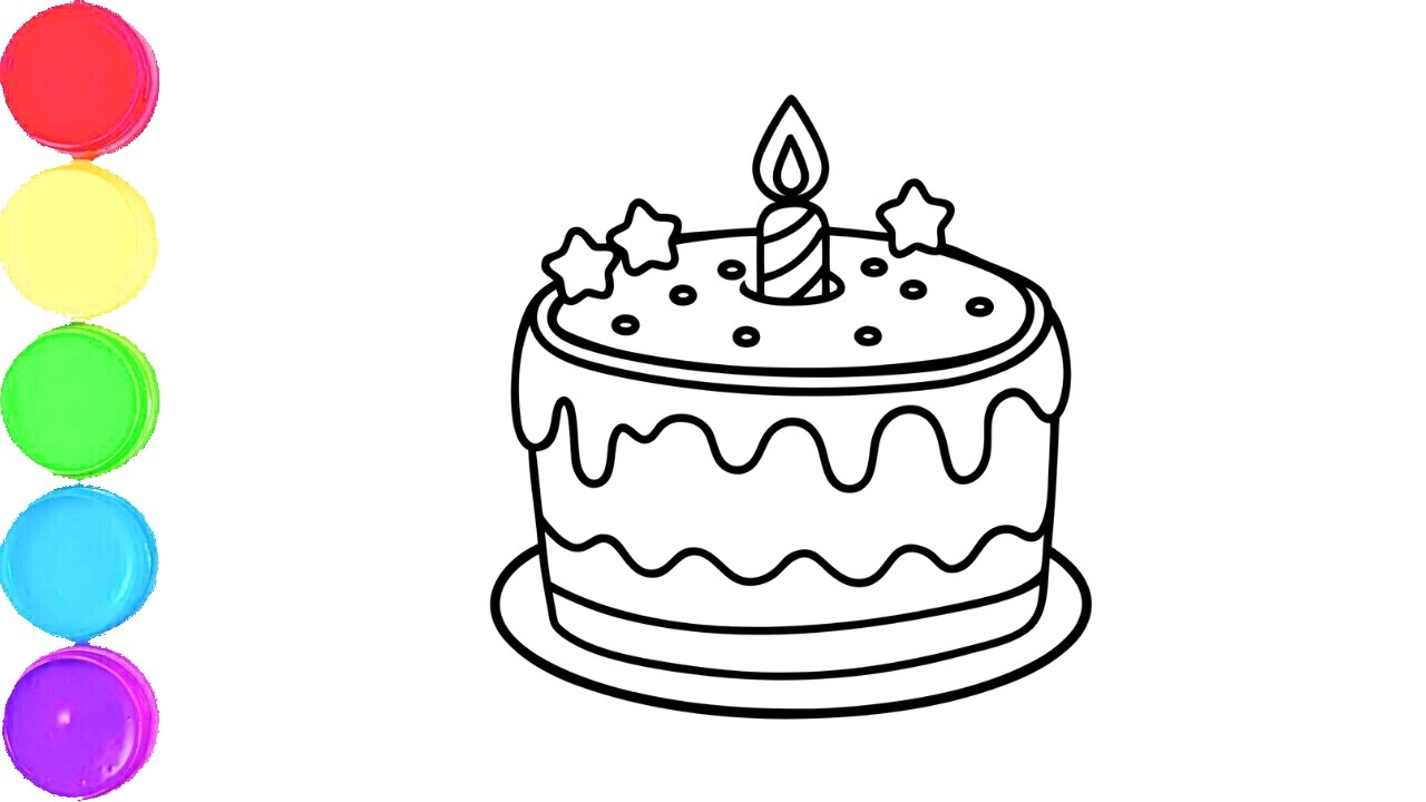 Как нарисовать торт на день рождения #cake