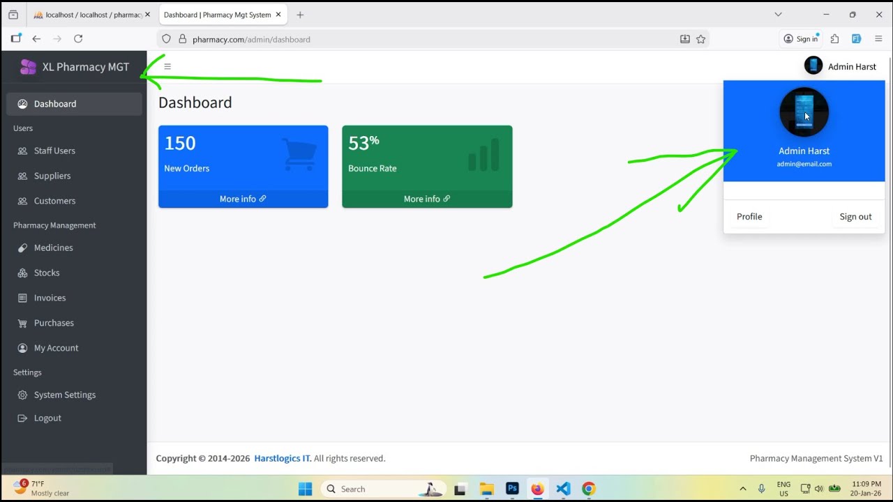 #31.  Laravel 12 Tutorial  System Settings – Dynamic Logo, User Profile & Application Name in Pharma