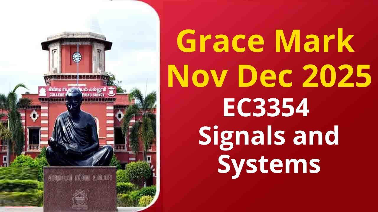 Anna University Grace Mark Nov Dec 2025 EC3354 SIGNALS AND SYSTEMS