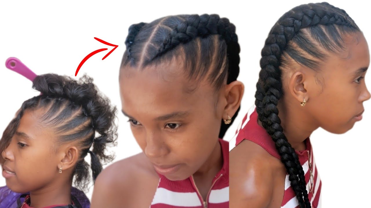 men koman pou fe 2 bel ti kouri byen fasil/ stitch braids