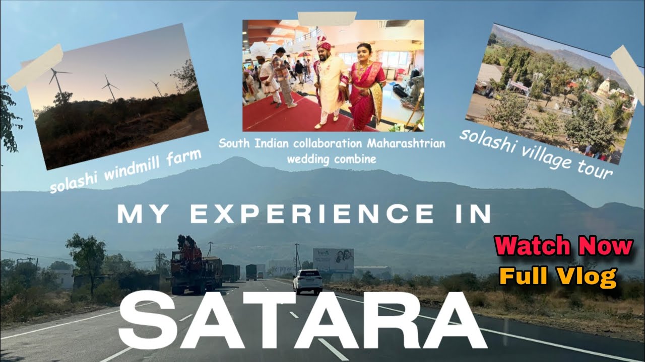 Pune to Satara road trip 🚗✨ | Windmills, Solashi Village & South Indian + Maharashtrian Traditions 🎉