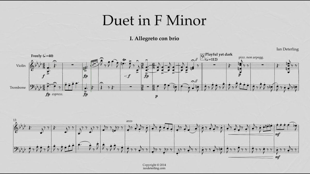 Duet in F Minor for Violin and Trombone (Sibelius + NotePerformer)