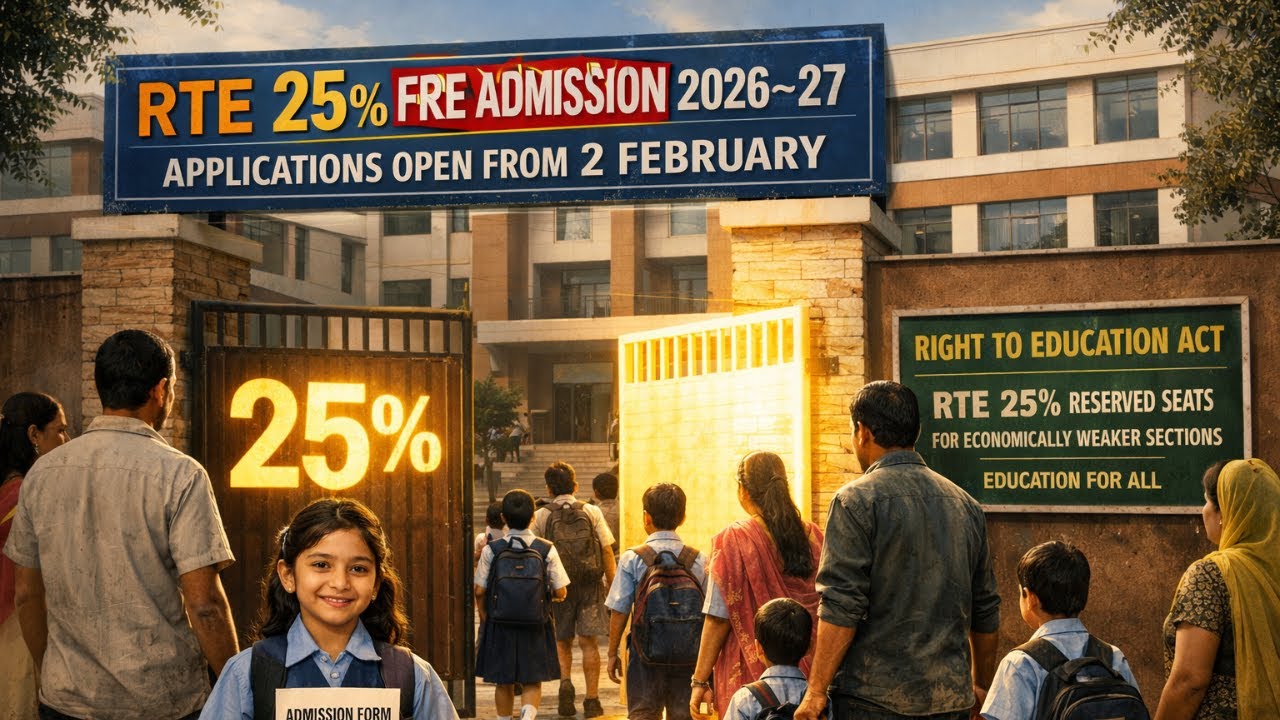 प्राइवेट स्कूल में RTE फ्री एडमिशन 2026-2027 | पूरी जानकारी | 2 फरवरी से आवेदन शुरू | UP RTE 25%