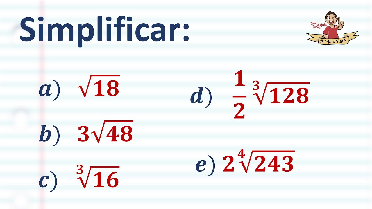 Simplificar radicales. Explicación a detalle