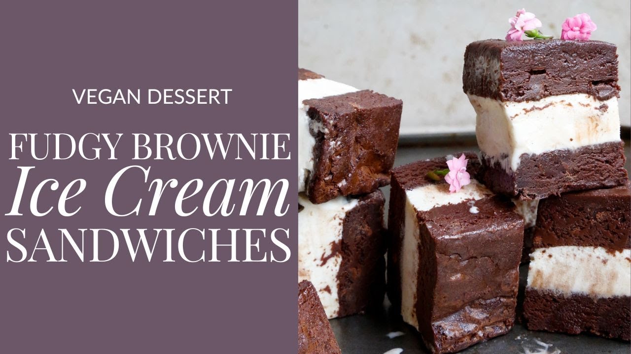 Fudgy Brownie Ice Cream Sandwiches (Vegan) | Cooking With Parita