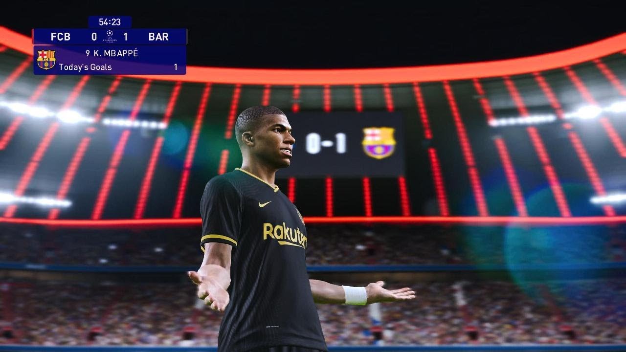 eFootball PES 2021 Mbappe double touch away from defender