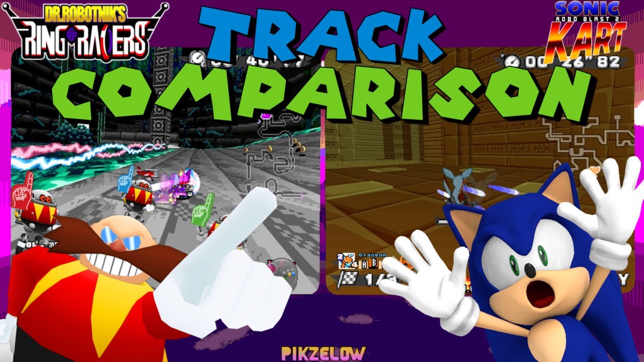 SRB2 Kart Vs. Dr. Robotnik's Ring Racers Track Comparison (+ Modded Tracks)