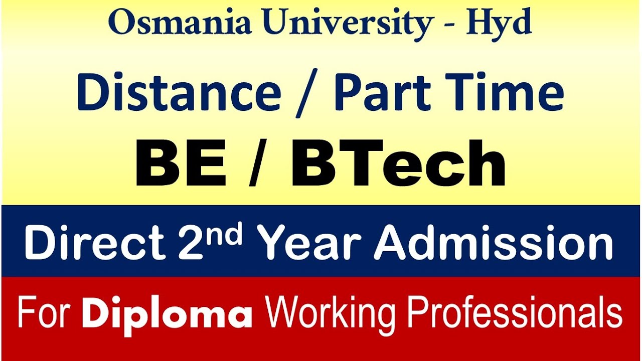 part time btech in hyderabad | part time btech for diploma holders | distance btech after diploma