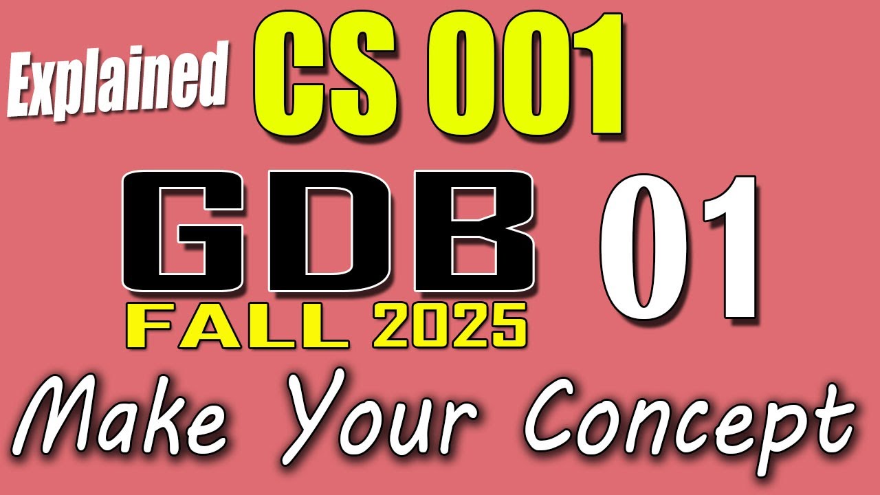 CS001 GDB 1 Solution 2025 | CS001 Fall 2025 GDB | VU Scholar