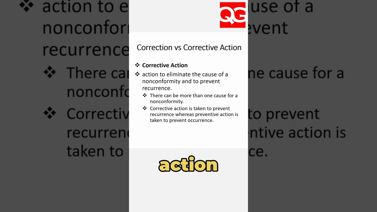 Correction and Corrective Actions