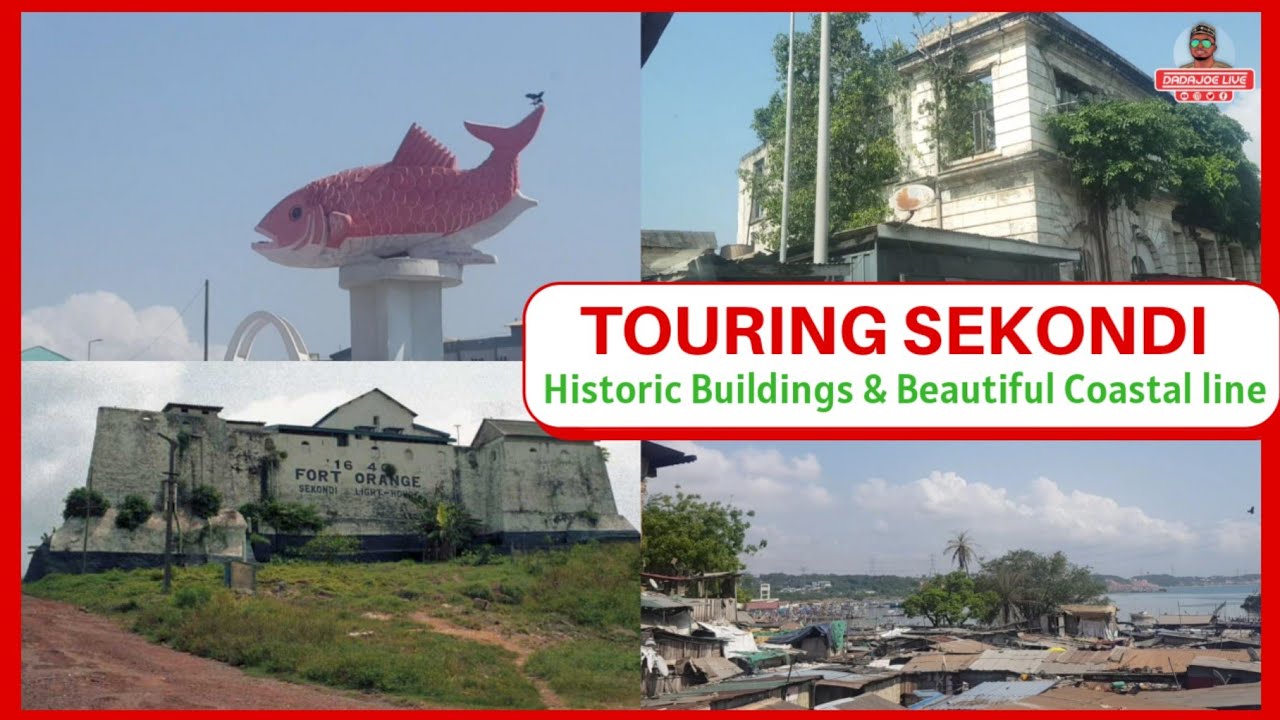 Driving around town in Sekondi-Takoradi - The Historic Buildings and Beautiful Coastline