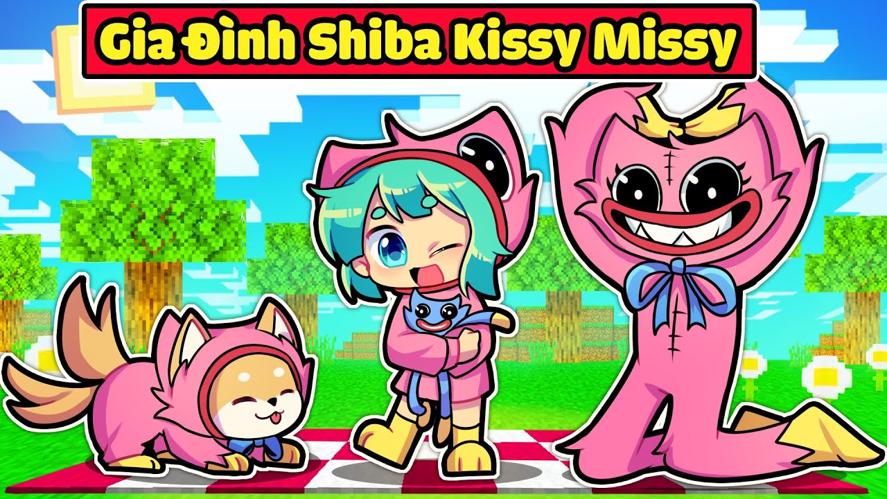 YUMMIE 1 NGÀY SỐNG CHUNG VỚI GIA ĐÌNH SHIBA KISSY MISSY TRONG MINECRAFT*GIA ĐÌNH SHIBA KISSY MISSY🐶💗